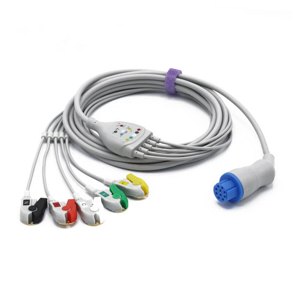 Datex Compatible Reusable ECG Lead Wires, 5 Leads Grabber – Unimed